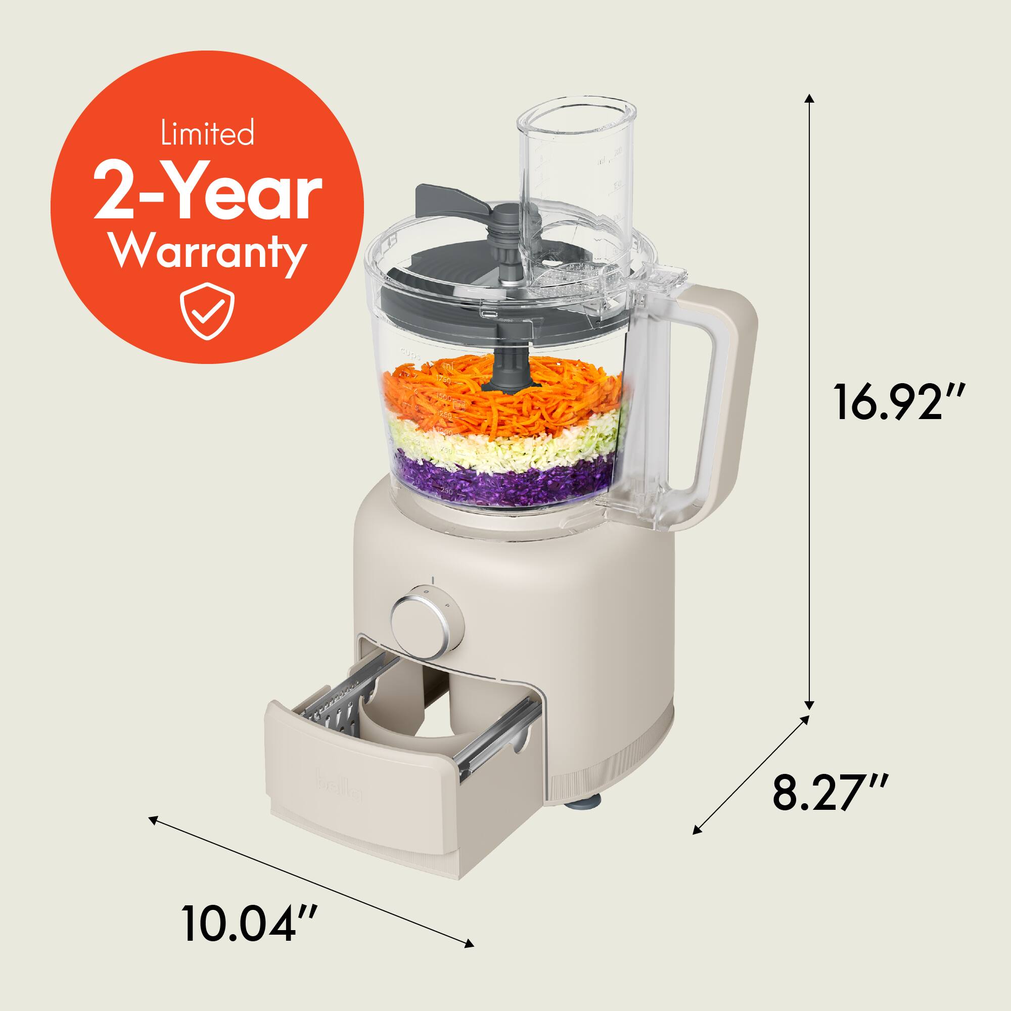 Limited 2-Year Warranty

16.92"
8.27"
10.04"