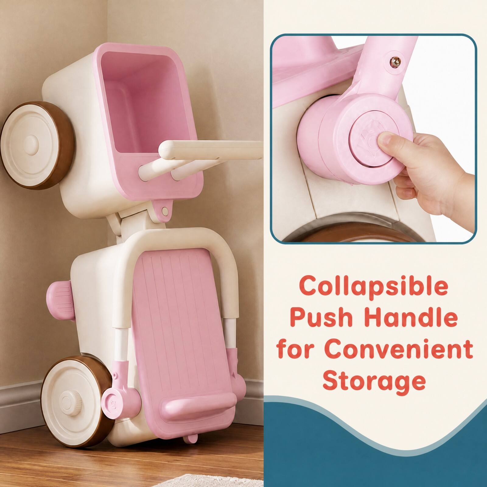 Collapsible Push Handle for Convenient Storage