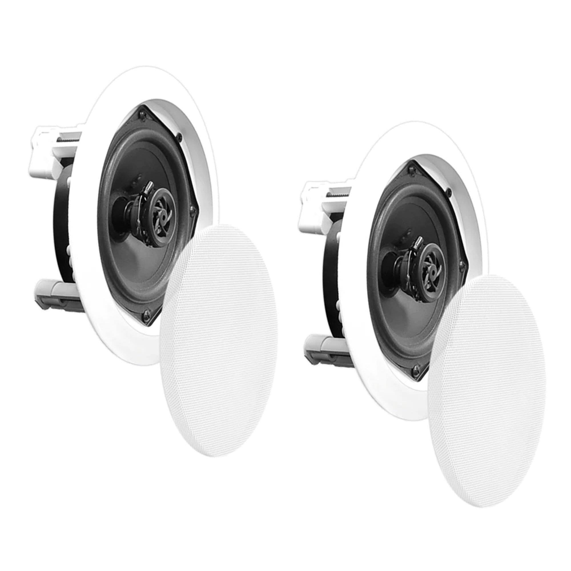 Front. Sterilite - Pyle PDIC51RD 150W 5.25" Round Flush Mount In-Wall/Ceiling Home Speakers, 2 Pack - White.
