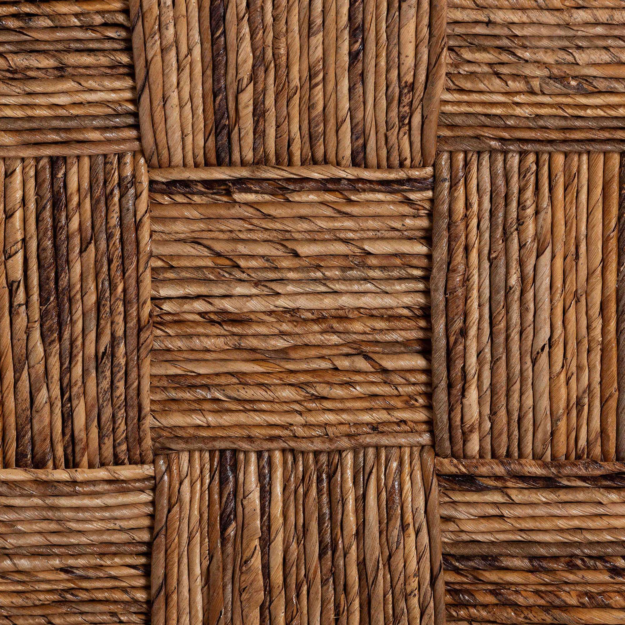 Alt View 2. bali & pari - Raniya Seagrass Counter Stool Set of 2 - Solid Mango Wood Frame with Woven Seat and Backrest, Rustic Boho Style - Natural Brown/Black.