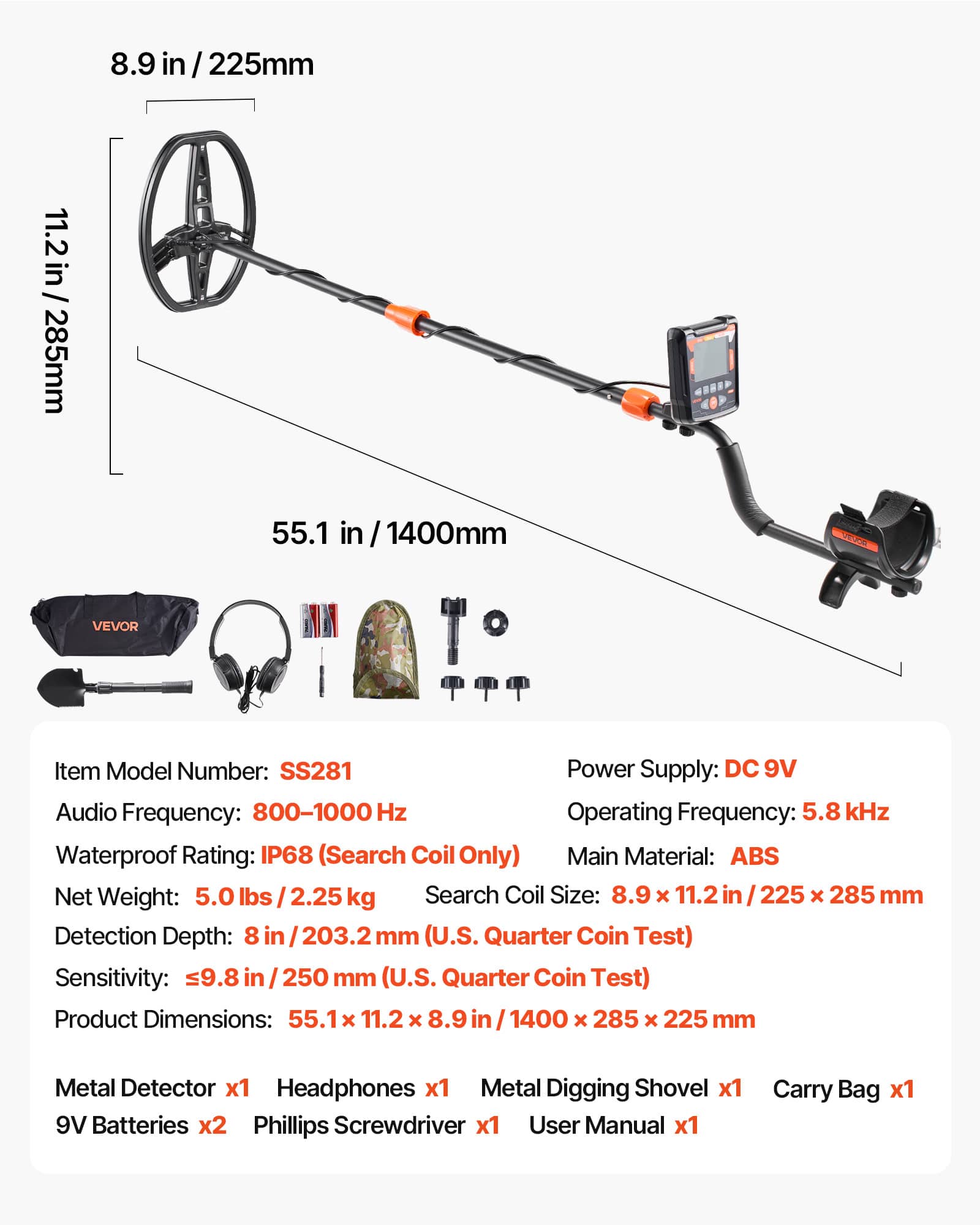 VEVOR Metal Detector for Adults, 10