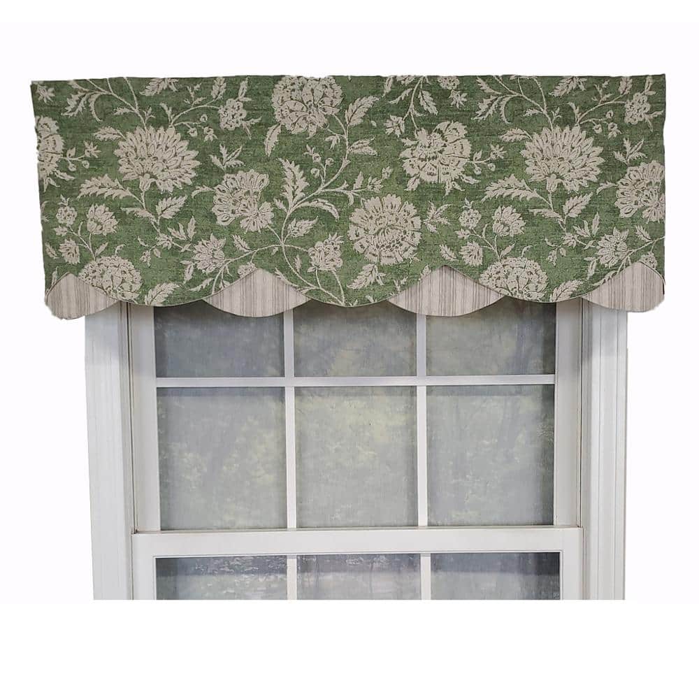 RLF Home - Luxurious Modern Design Classic Basanti Petticoat Style Window Valance 50" x 15" - Pine