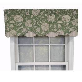 RLF Home - Luxurious Modern Design Classic Basanti Petticoat Style Window Valance 50" x 15" - Pine