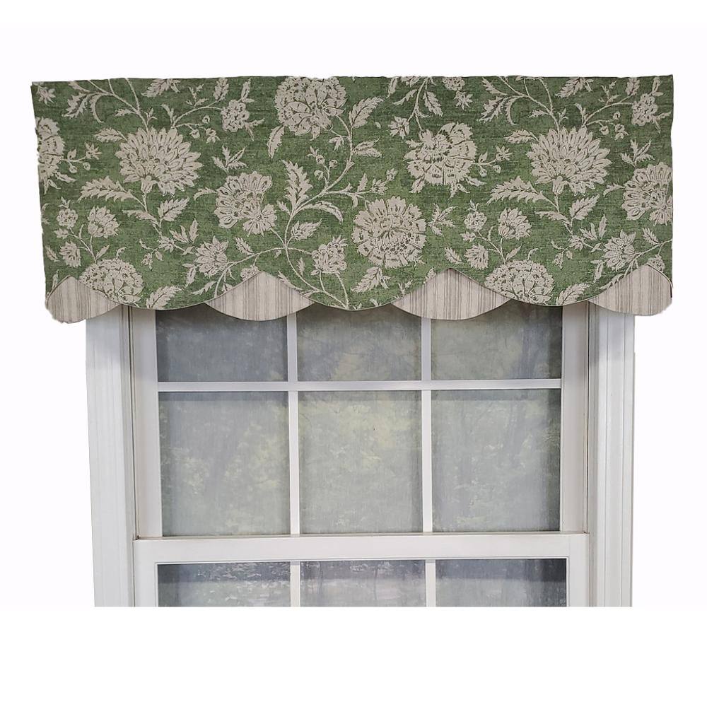 Front. RLF Home - RLF Home Luxurious Modern Design Classic Basanti Petticoat Style Window Valance 50" x 15" Pine - Pine.