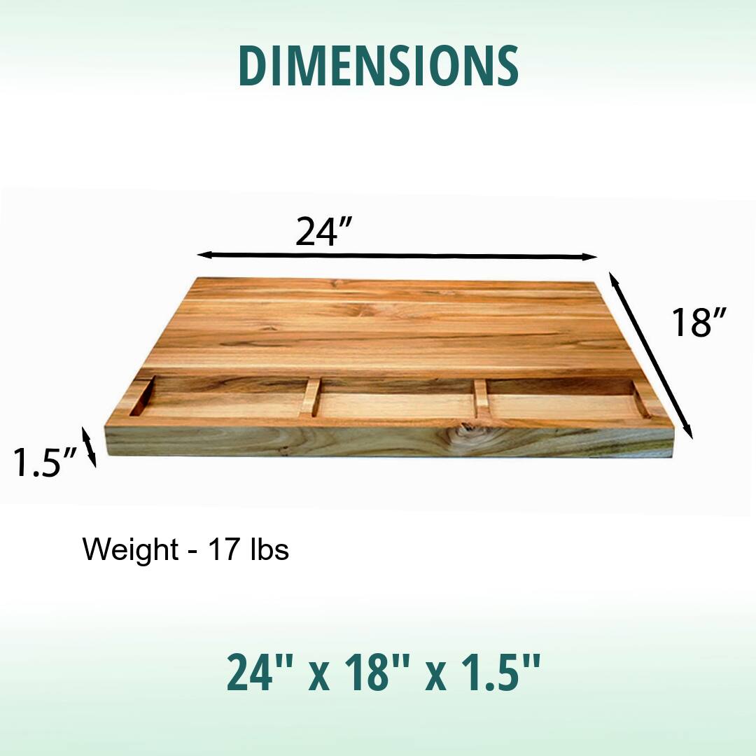 DIMENSIONS

24" x 18" x 1.5"

Weight - 17 lbs