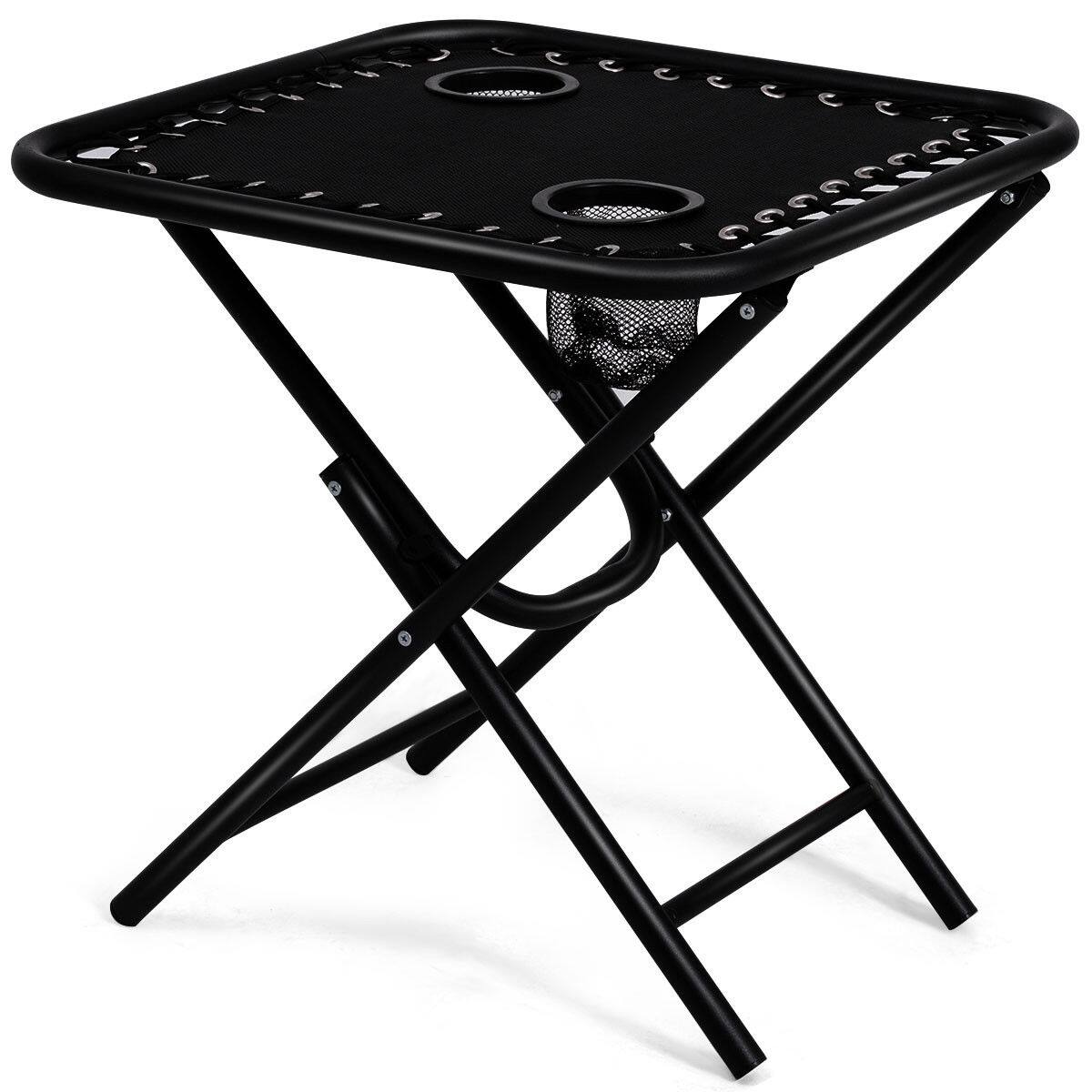 Alt View 7. Gymax - Gymax 3PC Zero Gravity Reclining Lounge Chairs Table Pillows Folding Portable Black - Black.