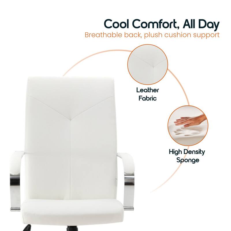 Cool Comfort, All Day  
Breathable back, plush cushion support  

Leather Fabric  
High Density Sponge
