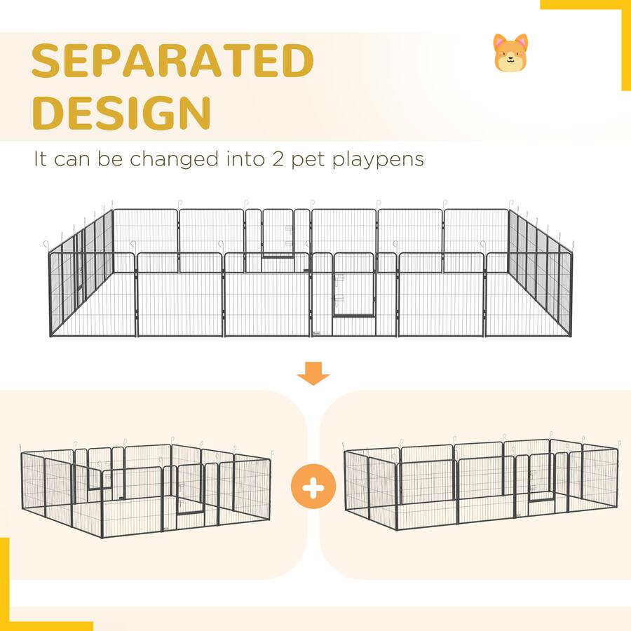 Spring Panel Dog Pawhut Panel Dog Playpen for Small and Medium Dogs with Lockable Door ...
