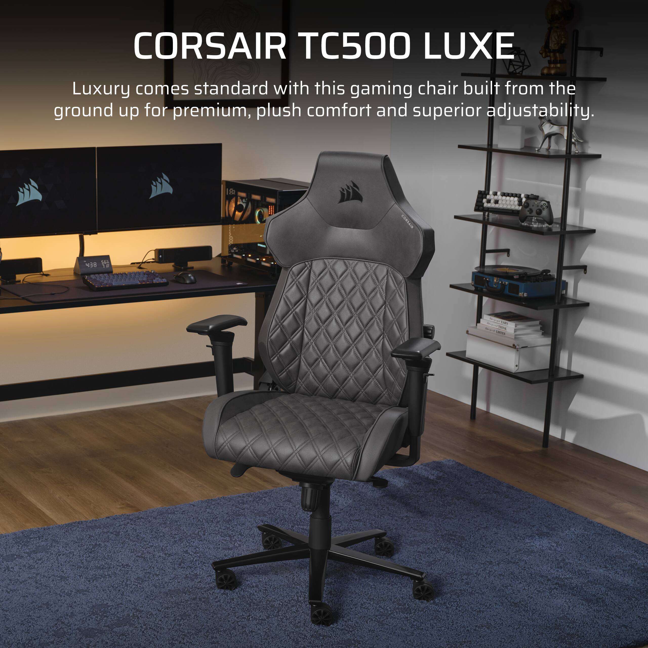 Corsair TC500 Luxe Luxury comes standard with this gaming chair, built from the ground up for premium, plush comfort and superior adjustability.