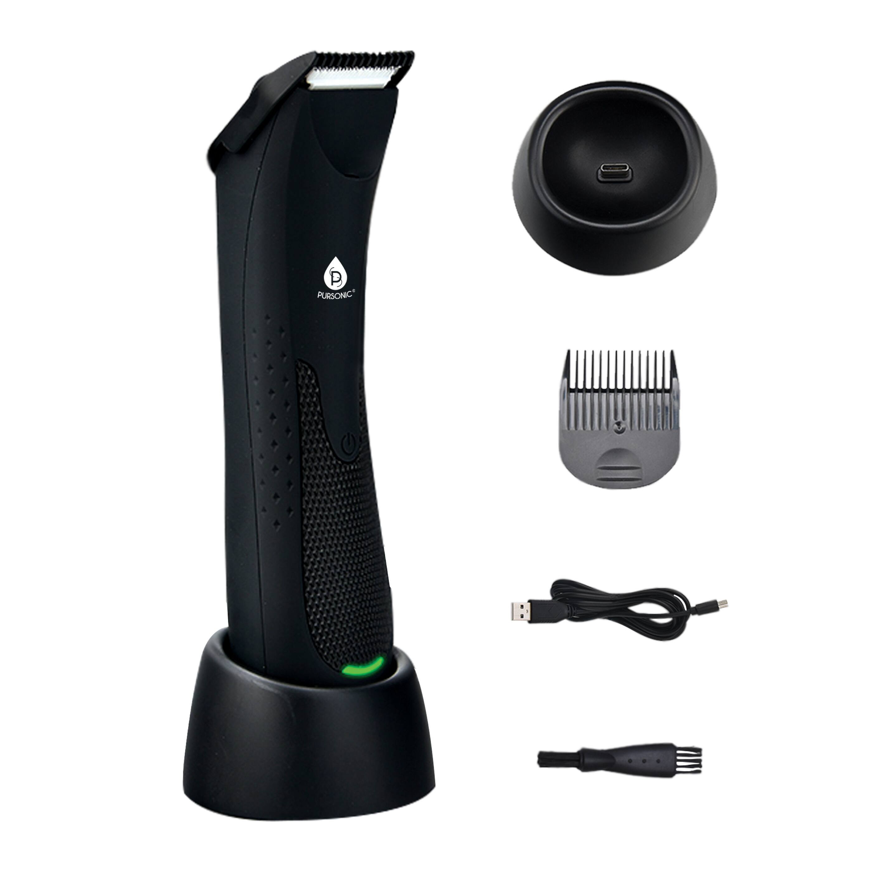 Alt View 1. Pursonic - Mario Lopez Wireless Body Hair Trimmer & Shaver - Black.