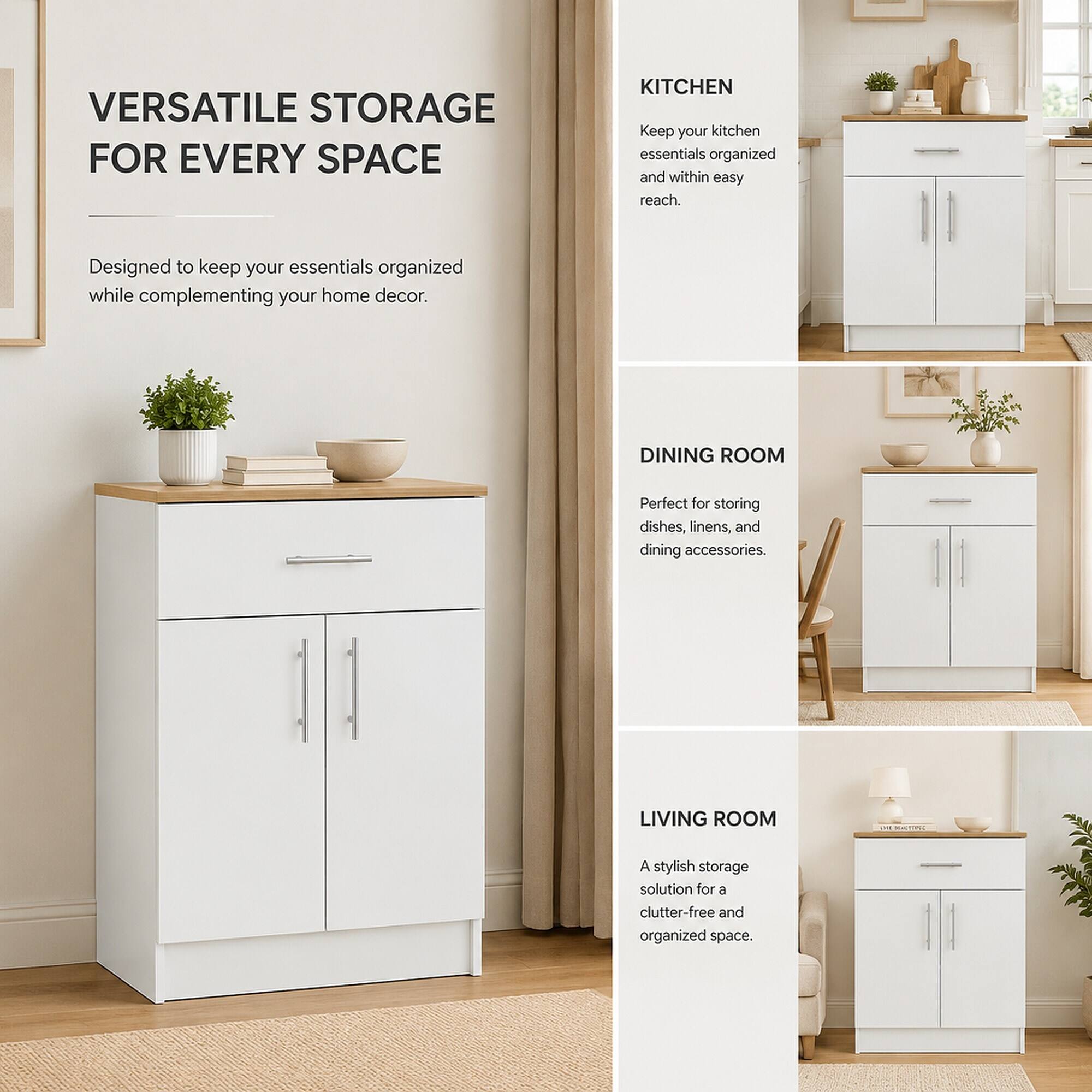 VERSATILE STORAGE FOR EVERY SPACE

Designed to keep your essentials organized while complementing your home decor.

KITCHEN
Keep your kitchen essentials organized and within easy reach.

DINING ROOM
Perfect for storing dishes, linens, and dining accessories.

LIVING ROOM
A stylish storage solution for a clutter-free and organized space.