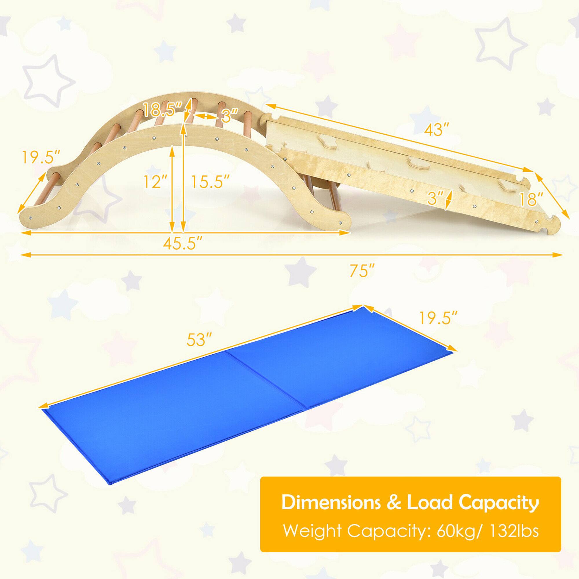 Dimensions: 19.5" 18.5"F 3" 12" 15.5" 43" 3" 18" 45.5" 75" 53" 19.5"

Load Capacity: 60kg/ 132lbs