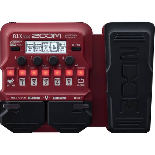Zoom B1X Four Bass Multi Effects Pedal + MDR 7506 Stereo