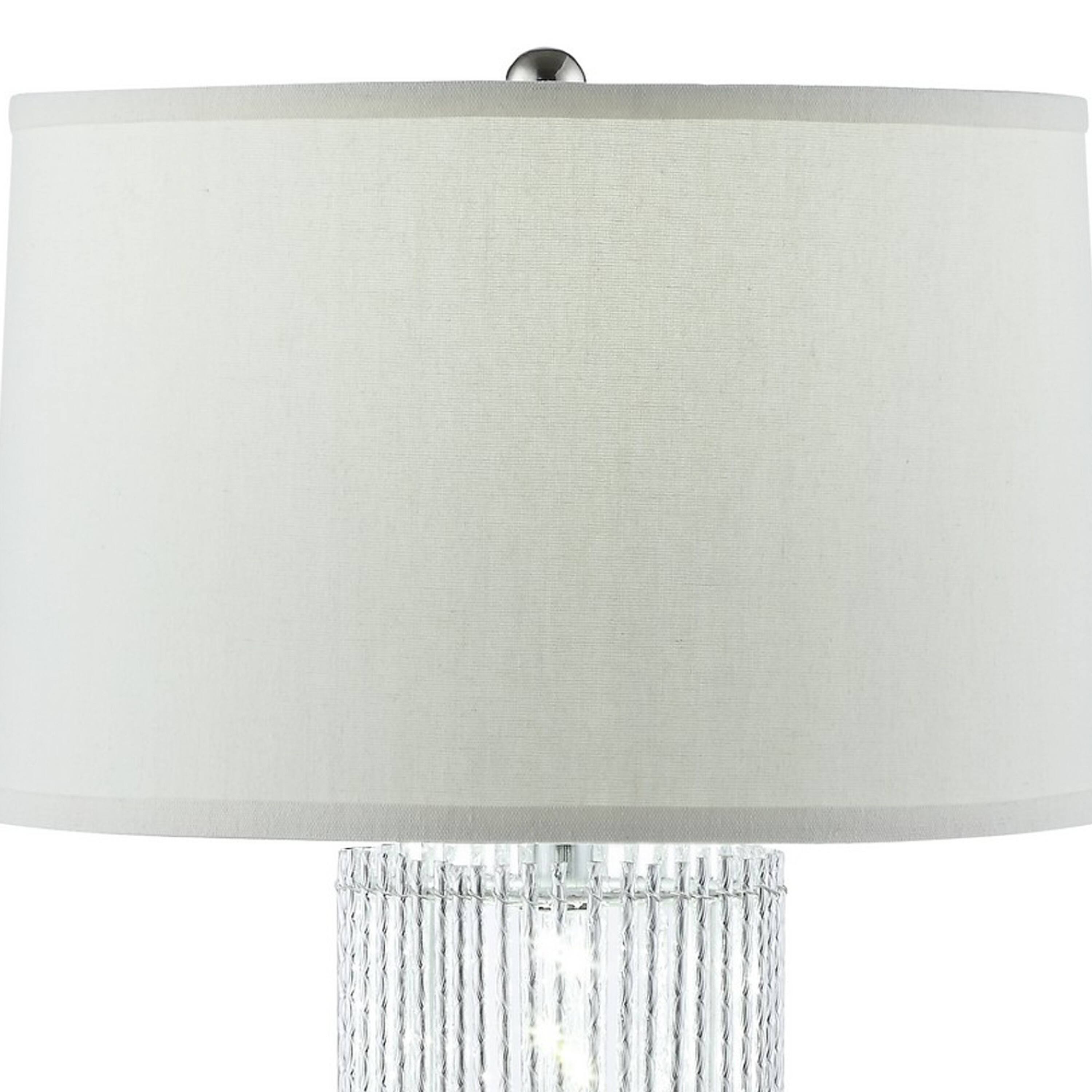 Manhattan Lane Jin 28 Inch Table Lamp, Drum Fabric Shade, Modern Round ...