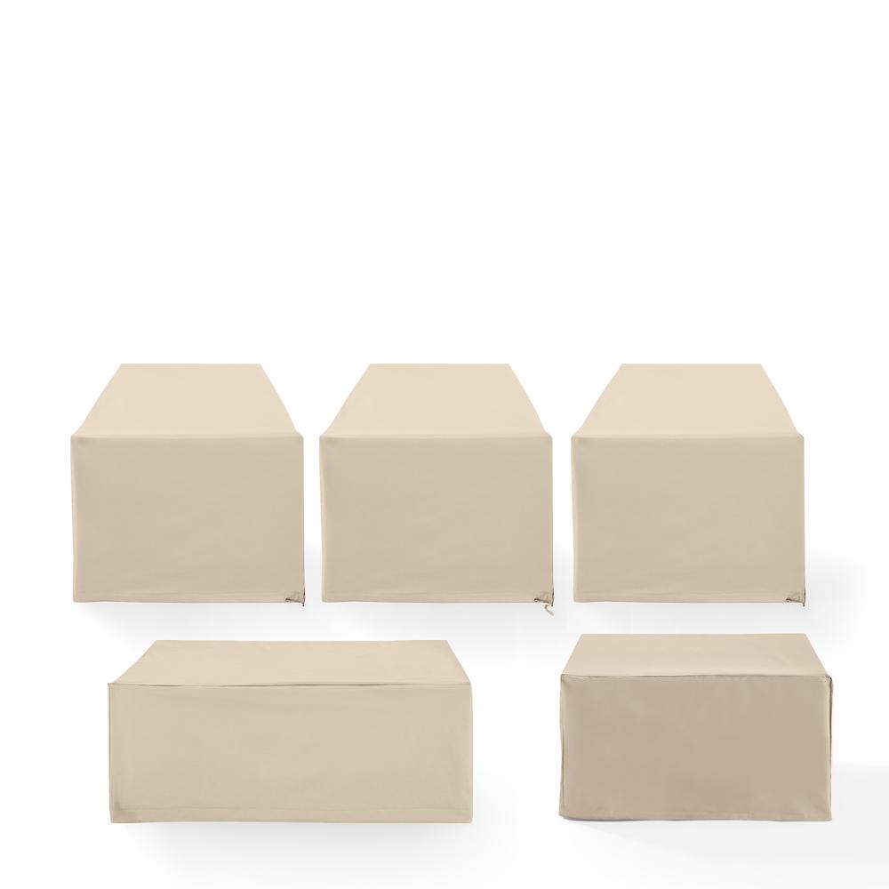 Alt View 2. Crosley Furniture - 5Pc Outdoor Furniture Cover Set - Tan.