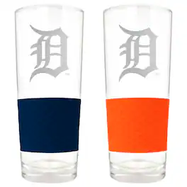 Great American Products - Detroit Tigers 22oz. Logo Score Pint Glass Two-Piece Set - Multicolor