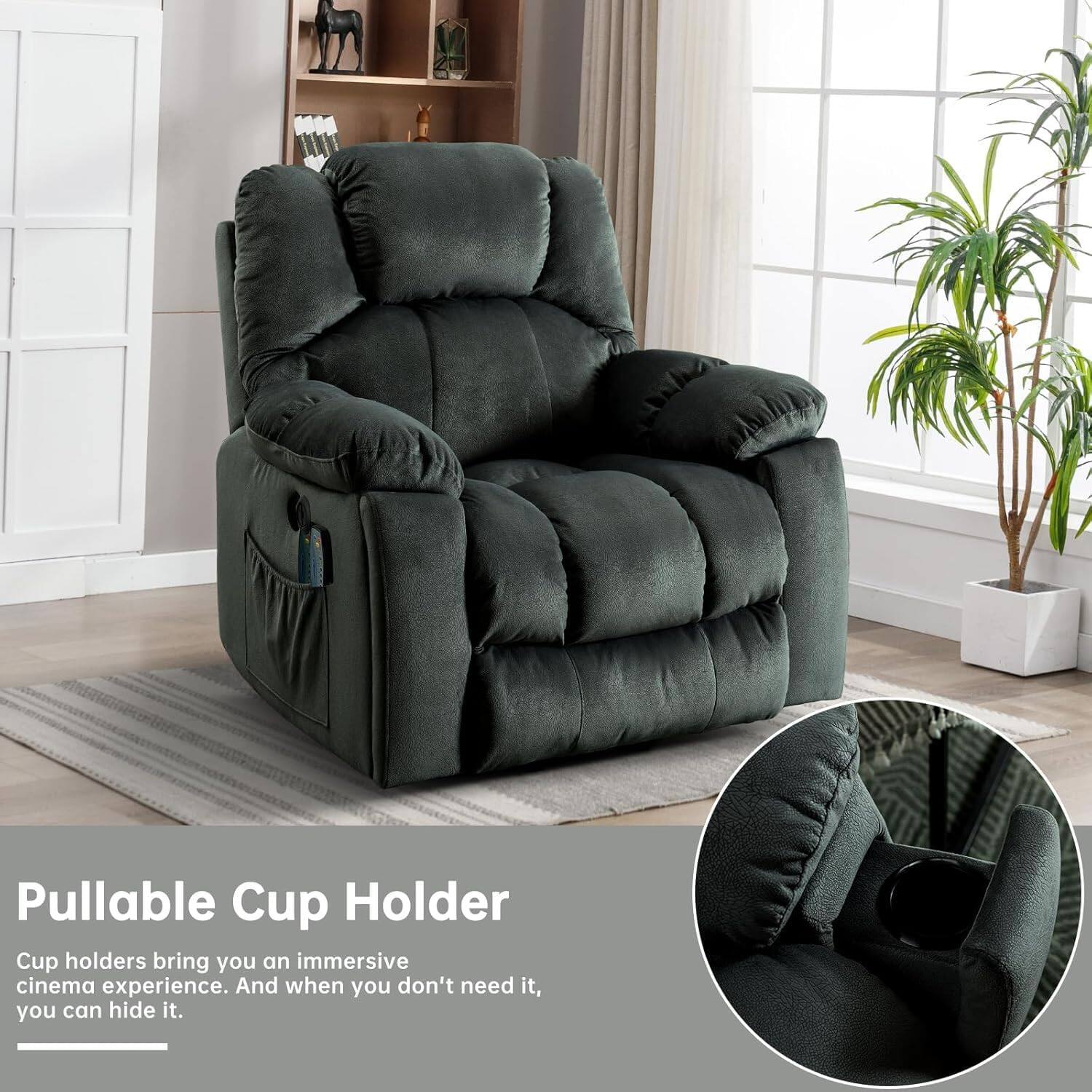 Cup holders bring you an immersive cinema experience, and when you don't need it, you can hide it.