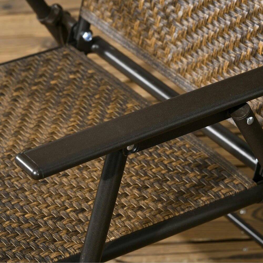 Alt View 1. Resenkos - Resenkos 5 Pieces Patio Table and Chairs, Umbrella Hole, PE Rattan, Dark Brown - Dark Brown.