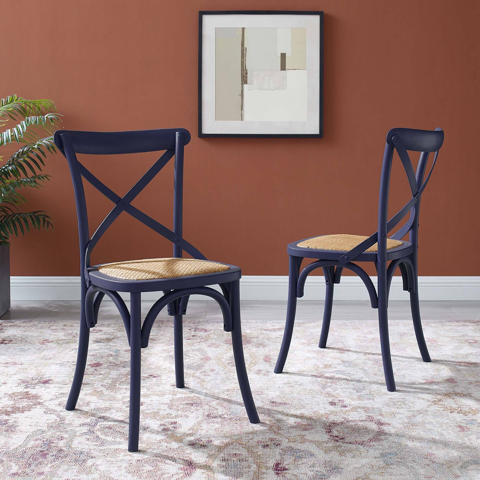 Alt View 5. Modway - Gear Dining Side Chair Set of 2 by Modway - Blue.