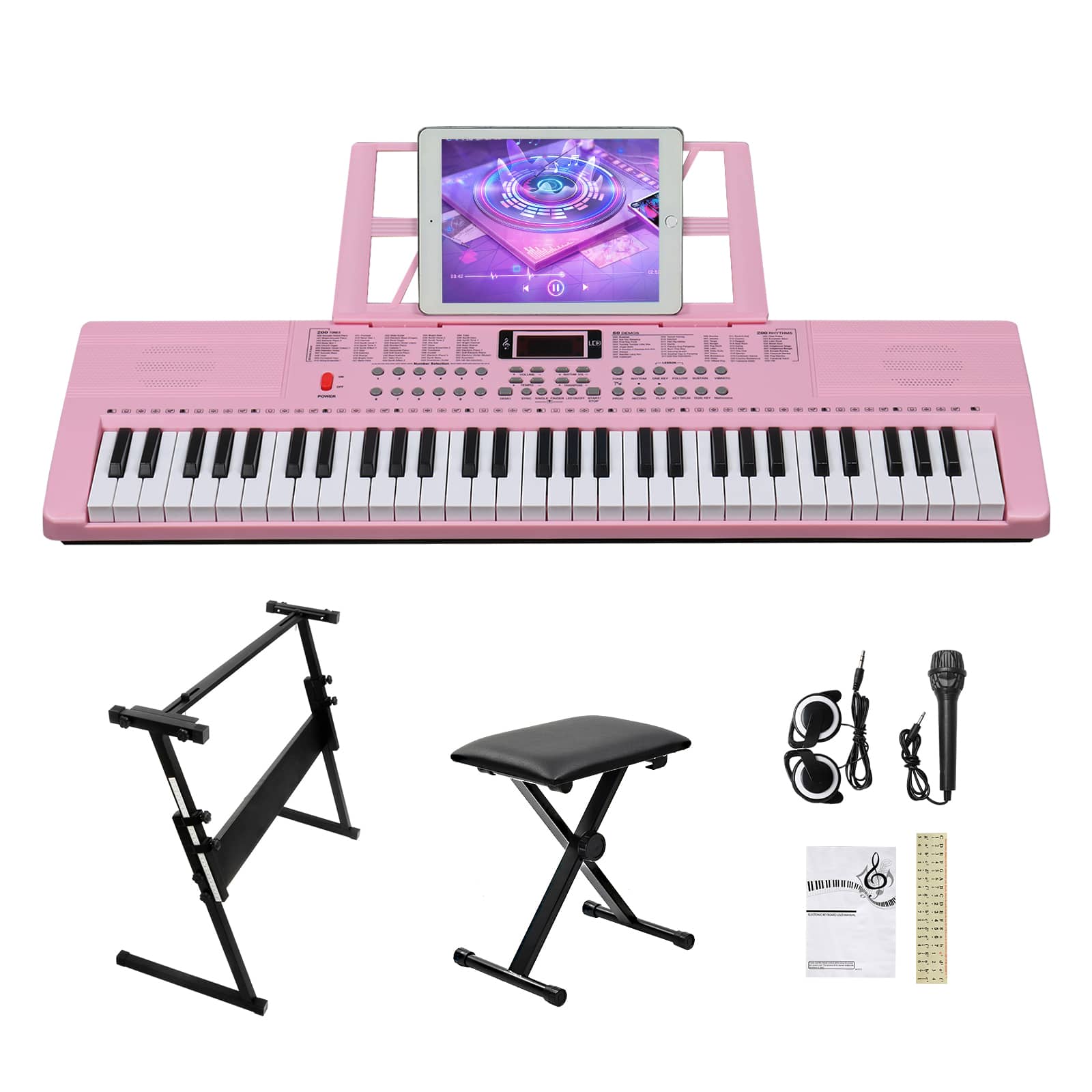 Winado - Keyboard Piano 61 Key Electric Piano Keyboard Full Size Lighted Up Organs