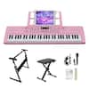 Front. Winado - 61 Key Keyboard Piano Electric Keyboard w/Lighted Keys, Electric Piano Set with Headphones, Microphone, Music Rest.