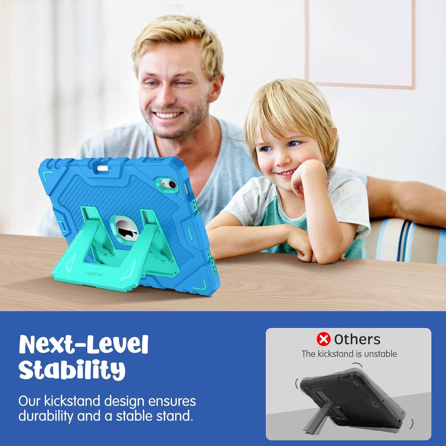 CASEDOL

Next-Level Stability
Our kickstand design ensures durability and a stable stand.

Others
The kickstand is unstable