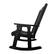 Left. Fortune Candy - Wooden Patio Rocking Chair with Comfortable Backrest and Deep Contoured Seat, for Both Outdoor and Indoor - Carbon Black.
