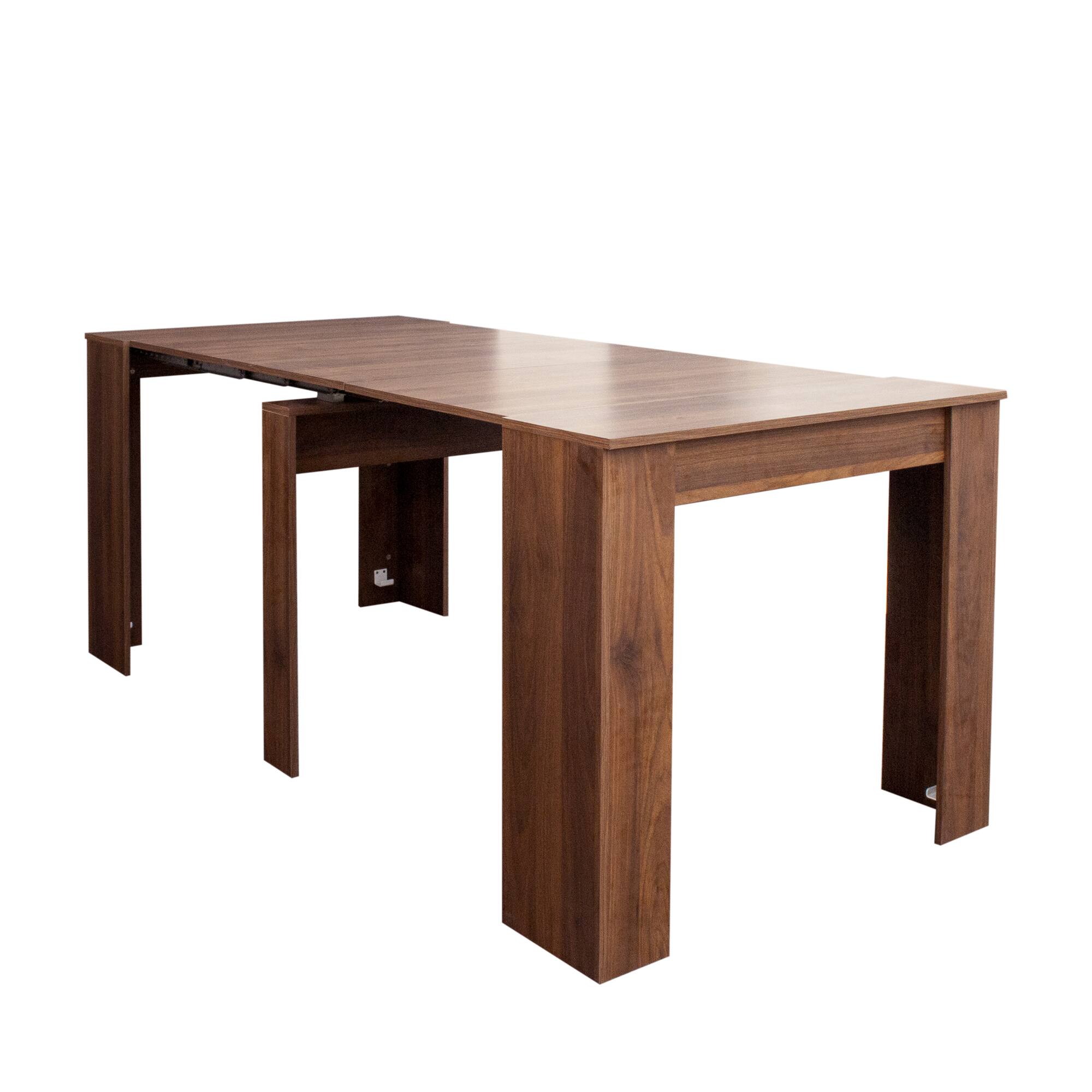 Alt View 6. Tiramisubest - Multifunctional extendable console dining table, Walnut - Walnut.