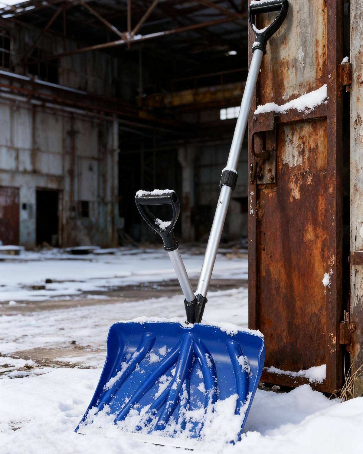 Front. Babevy - Ergonomic Snow Shovel with Assisted D-Ring Handle, Lightweight Aluminum Shoveling Tool for Driveway & Yard(18"Wx13"H) - Blue.