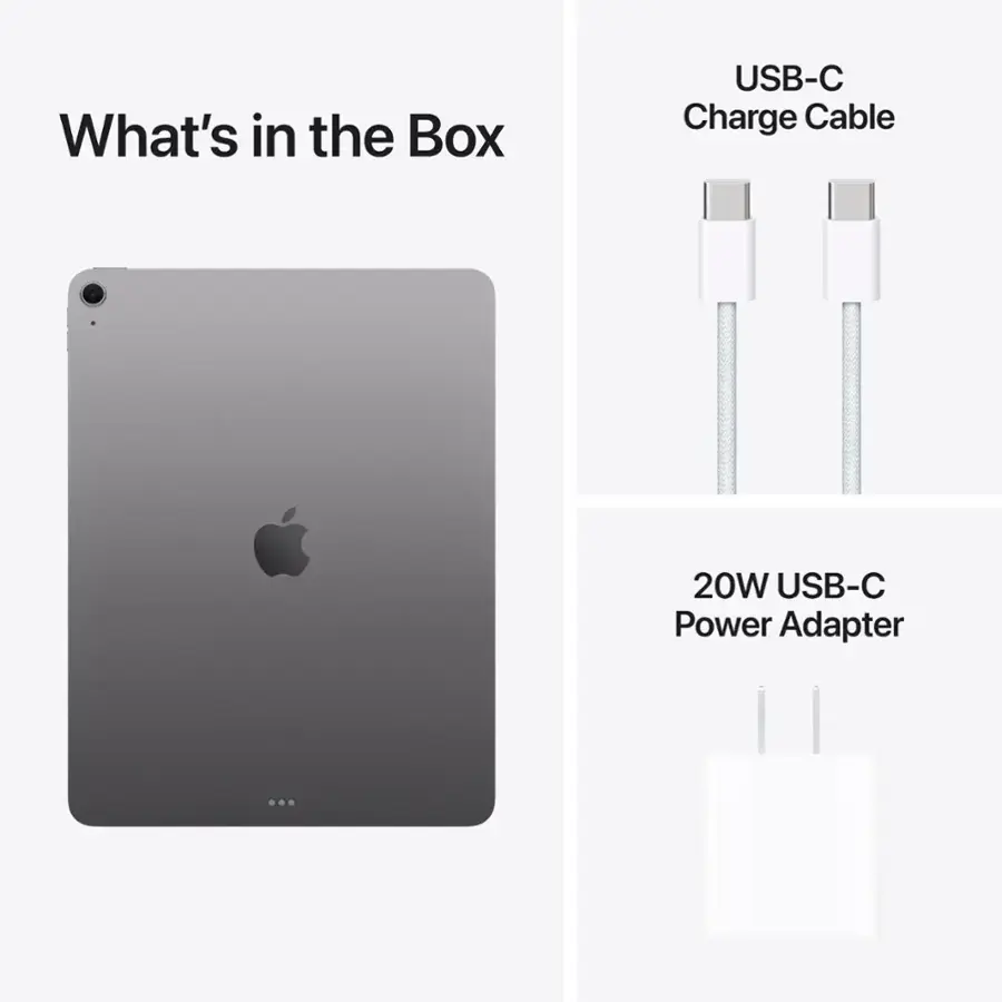 What's in the Box: USB-C Charge Cable and 20W USB-C Power Adapter