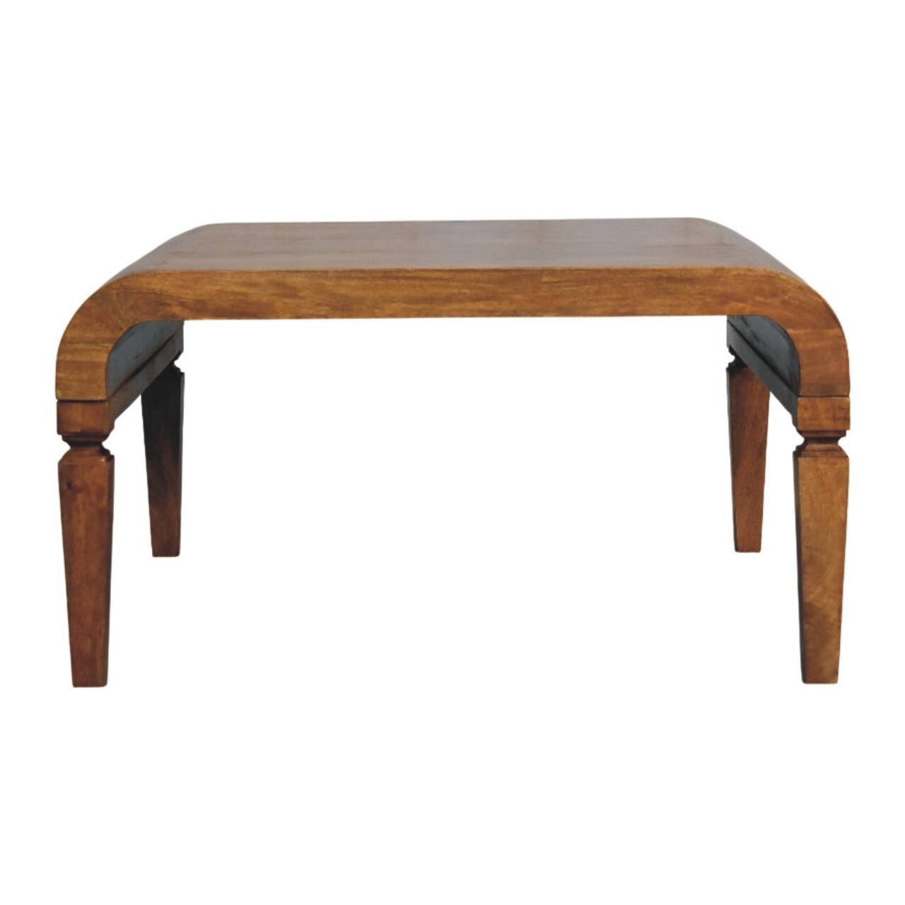 Angle. Artisan Furniture - Artisan Furniture Solid Wood Curved Frame Coffee Table, Brown - Brown.