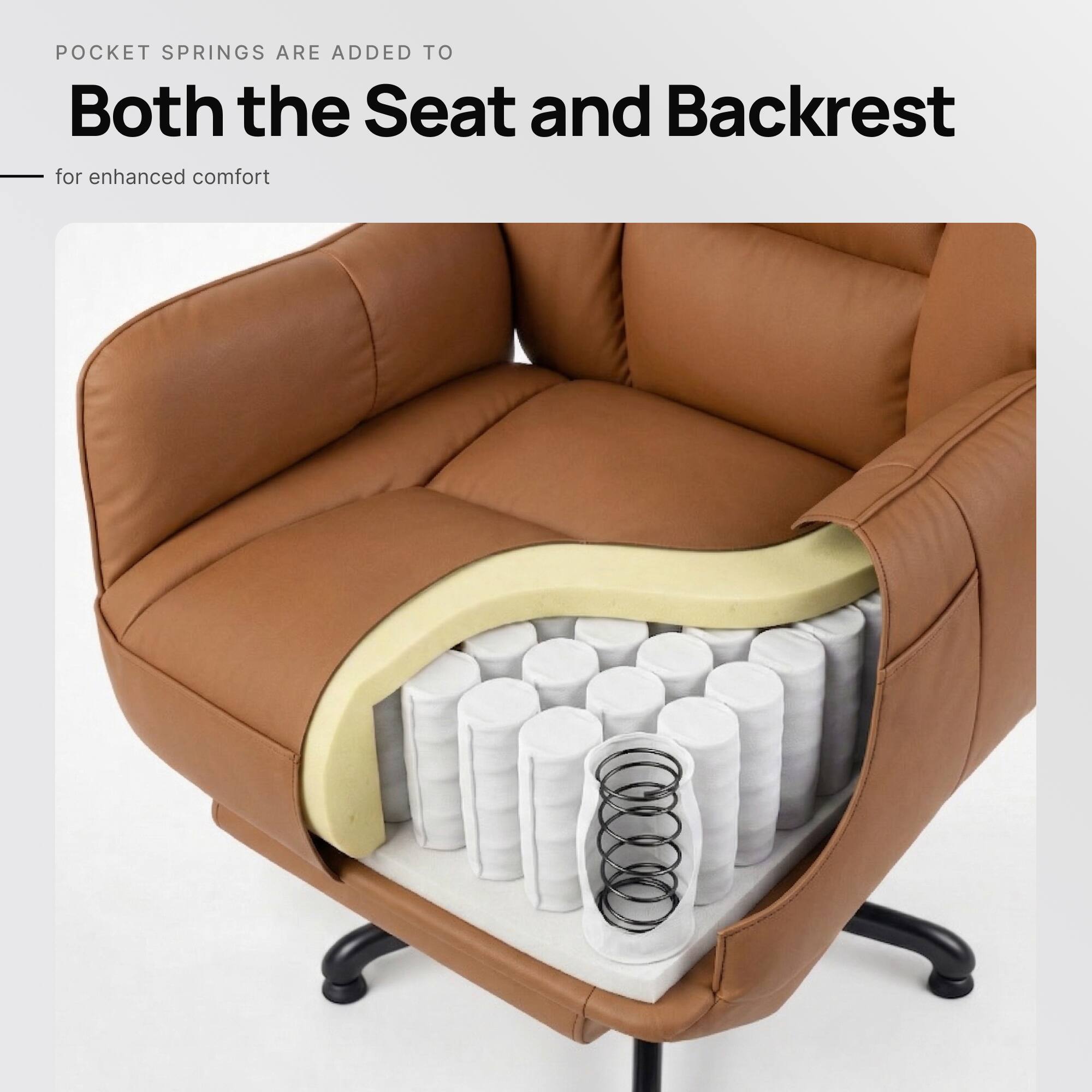 POCKET SPRINGS ARE ADDED TO  
Both the Seat and Backrest  
for enhanced comfort