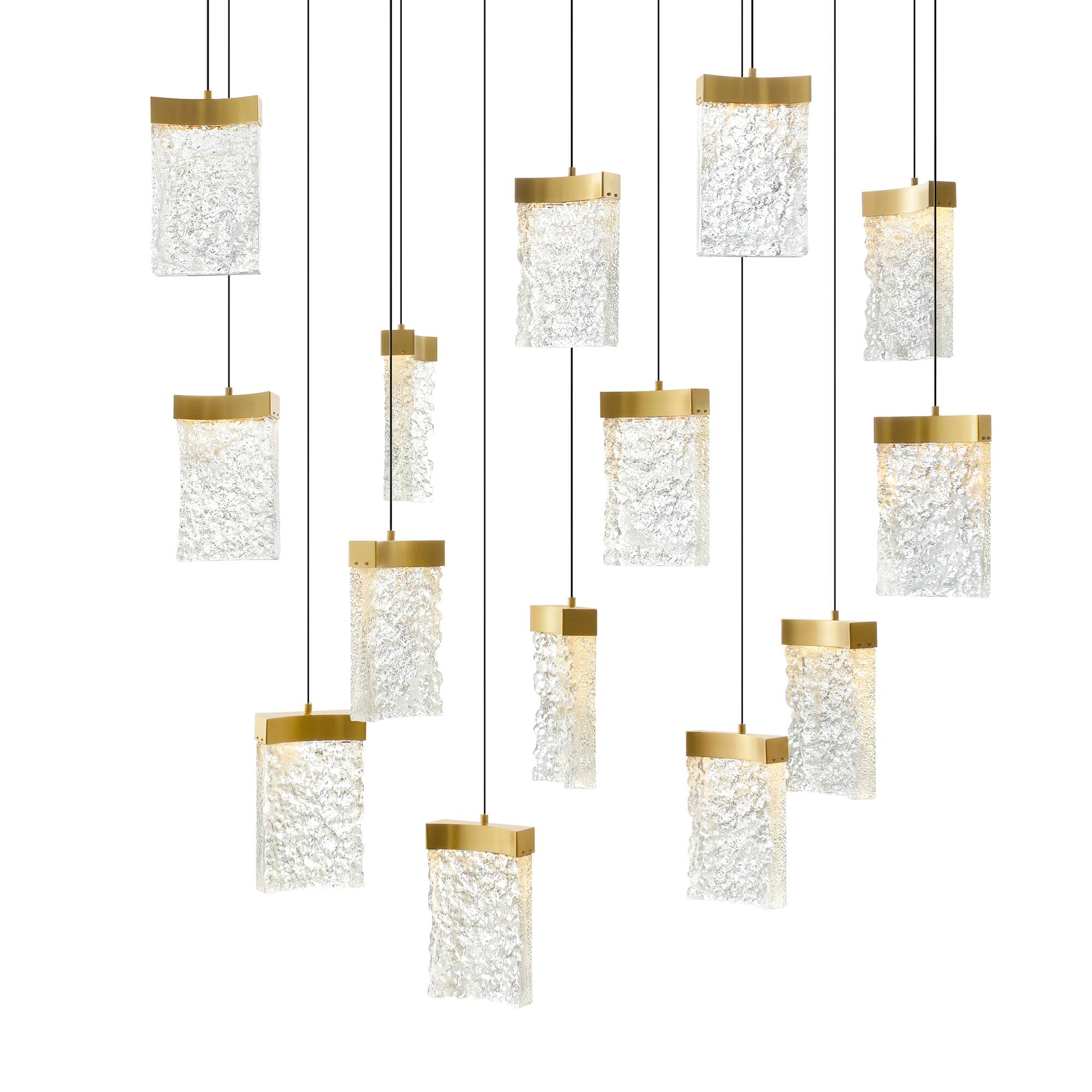 Angle. CWI Lighting - Lava Integrated LED Brass Chandelier - Brass.