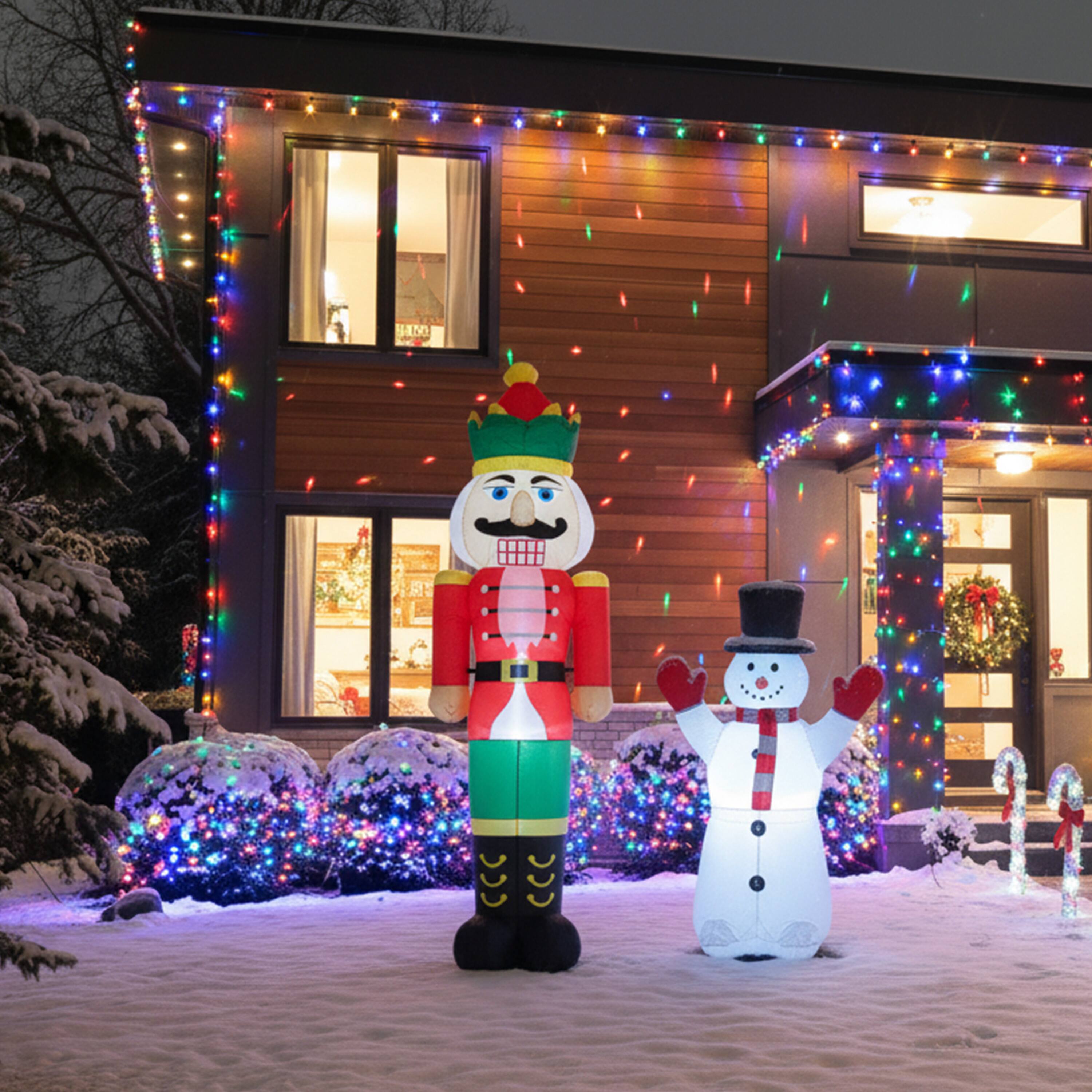 Alt View 8. Sunnydaze - 8 ft Nathaniel the Nutcracker Inflatable Christmas Decoration - Red.