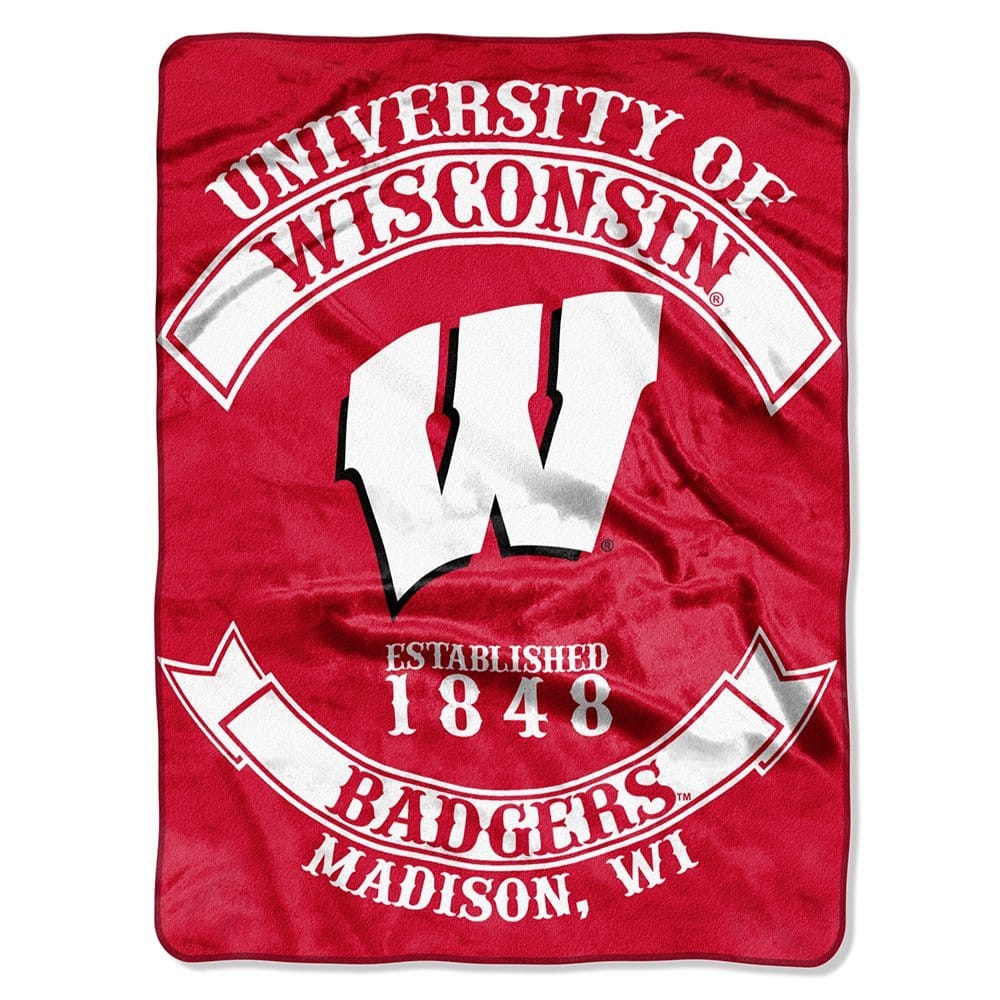 Northwest - Wisconsin Badgers Rebel Series Raschel 60x80 inch Blanket Throw - Multi