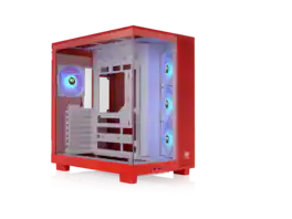 Thermaltake - View 380 XL TG ARGB Case, 4x120mm Fans, 360mm Rad, 420mm GPU, Dual Chamber, Orange - Flaming Orange