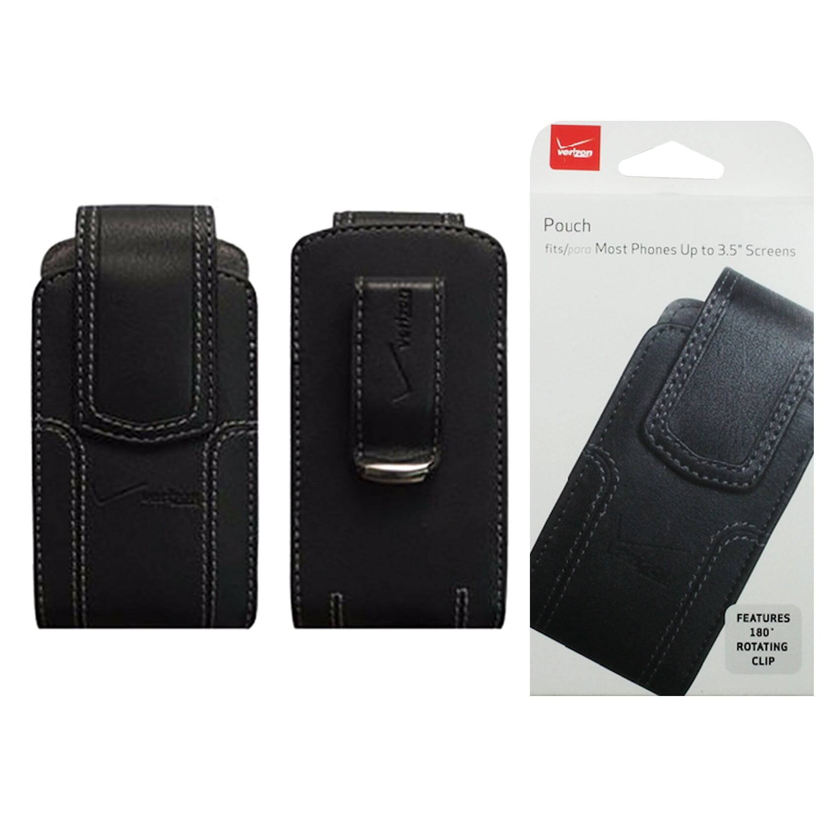 Verizon Pouch fits/para Most Phones Up to 3.5" Screens  
FEATURES 180° ROTATING CLIP