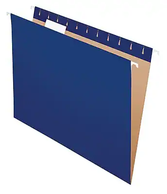 Front. Pendaflex - Recycled Hanging File Folders, 1/5 Tab, Letter Size, 25/Box - Navy.