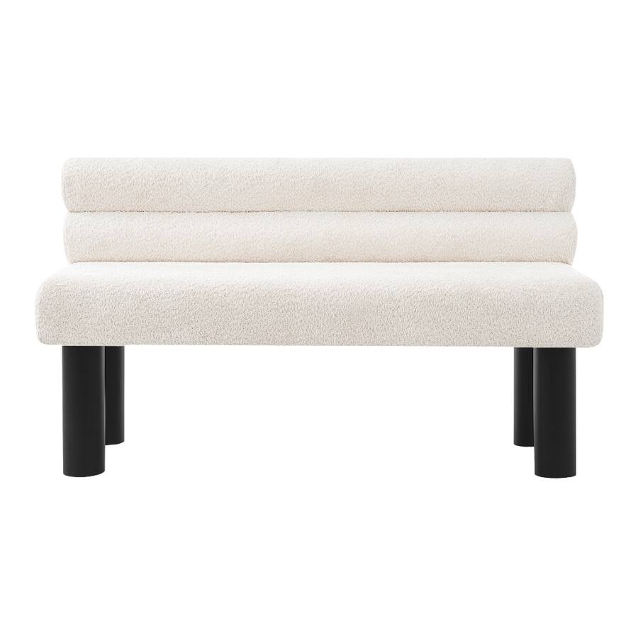 Ropilly Upholstered Dining Bench with Backrest, Fabric End of Bed ...