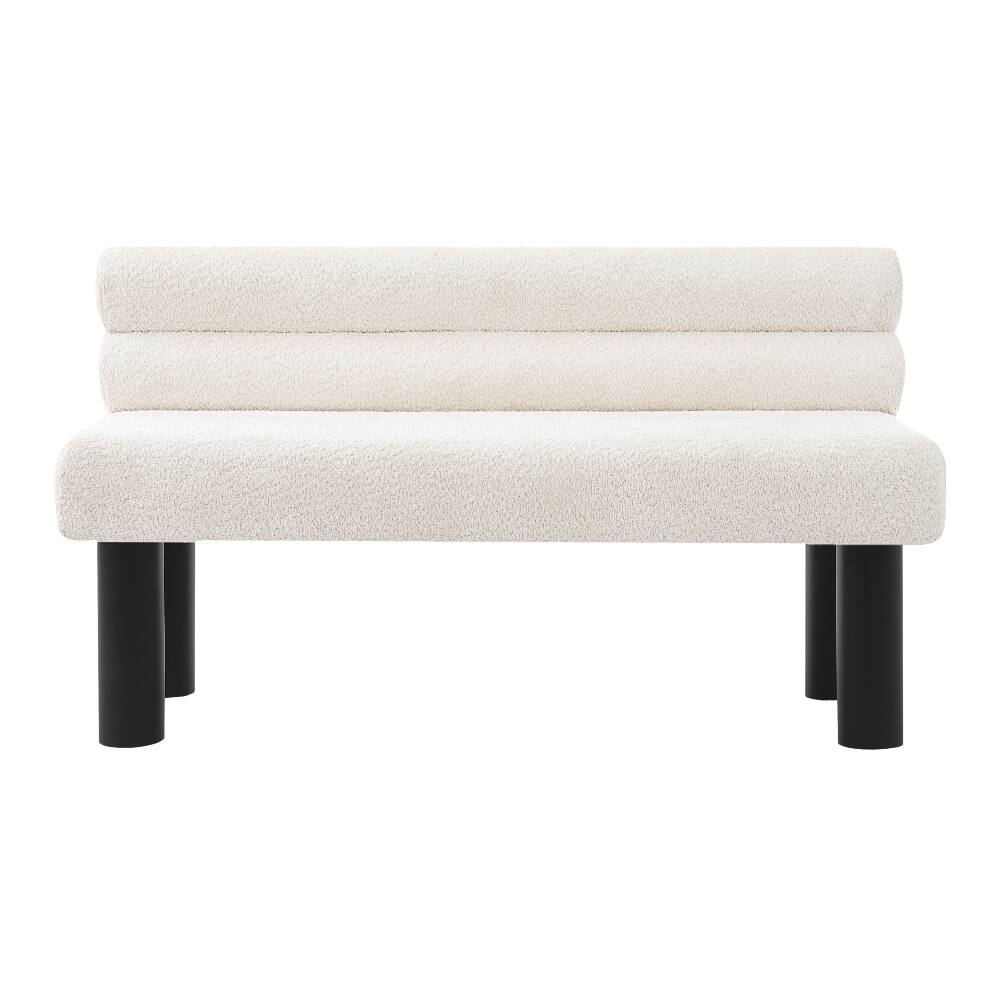 Ropilly Upholstered Dining Bench with Backrest, Fabric End of Bed ...
