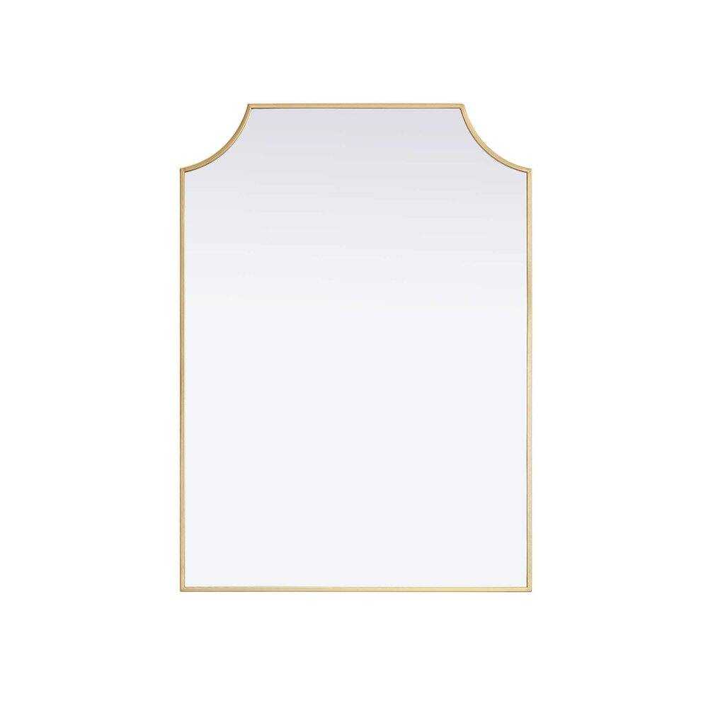 Alt View 1. Elegant Kitchen and Bath - Notched Metal Mirror 30x42 inch in Brass - Brass.