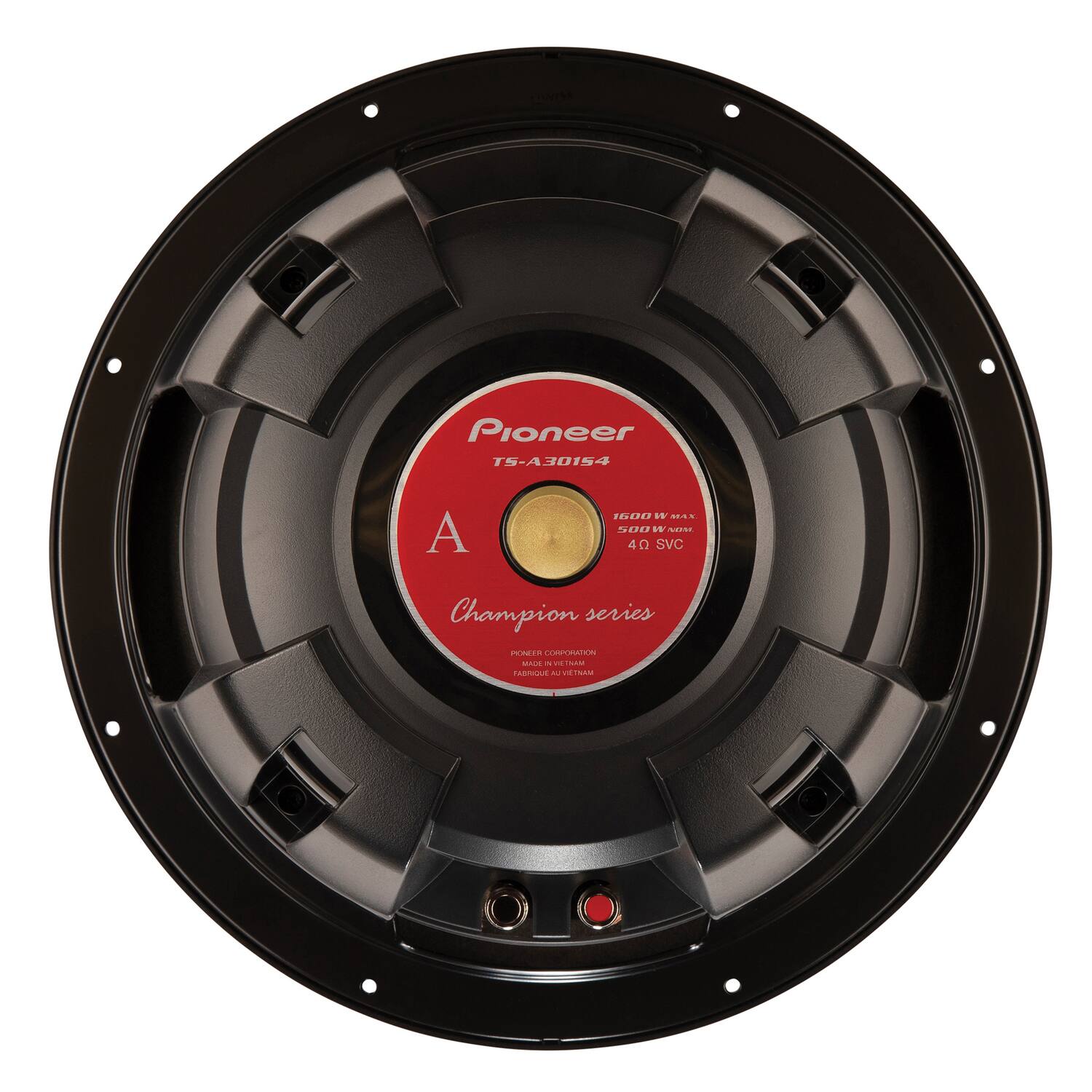 Pioneer TS-A30154  
A PEL.2AD  
1600W MAX  
500W RMS  
Champion series  
Pioneer Corporation  
TABRIQUE AU VIETNAM