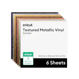 Cricut - Textured Metallic Vinyl Permanent, Luxe Sampler - 12 in x 12 in Sheets (6 ct)