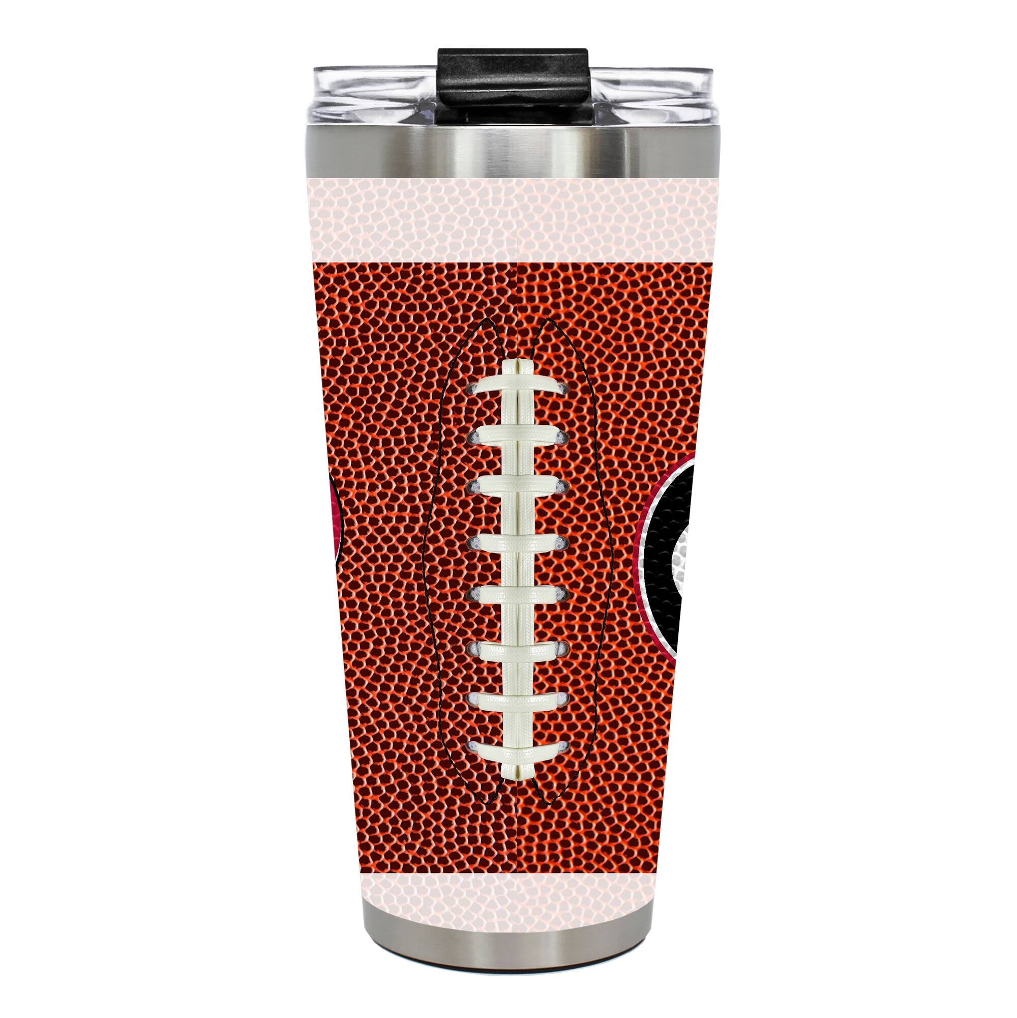 Alt View 2. Great American Products - Georgia Bulldogs 32oz. Big Slim Game Ball Travel Tumbler - Brown.