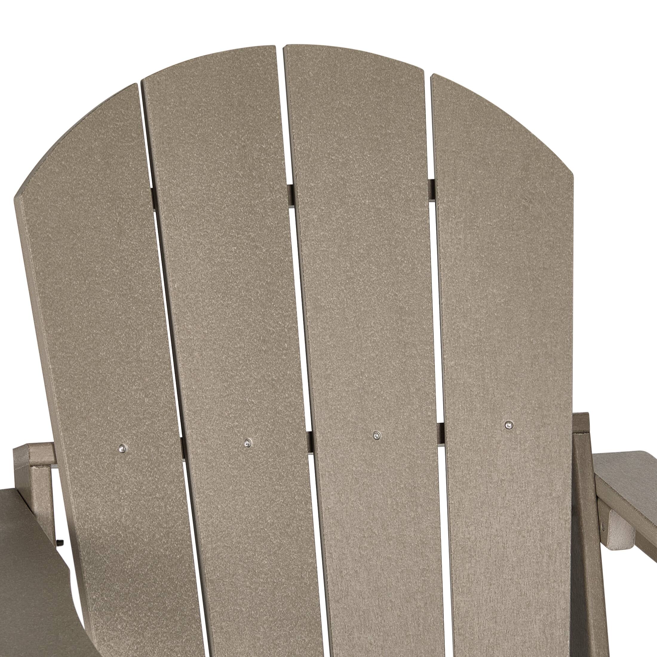 Alt View 7. WestinTrends - WestinTrends Malibu Outdoor HDPE Folding Poly Adirondack Chairs (Set of 4) - Weathered Wood.