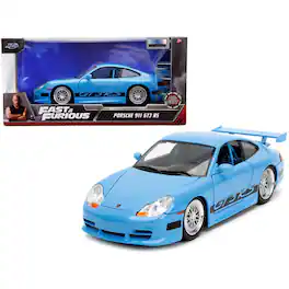 Jada - Porsche 911 GT3 RS Light Blue with Black Accents "Fast & Furious" Movie 1/24 - Light Blue and Black