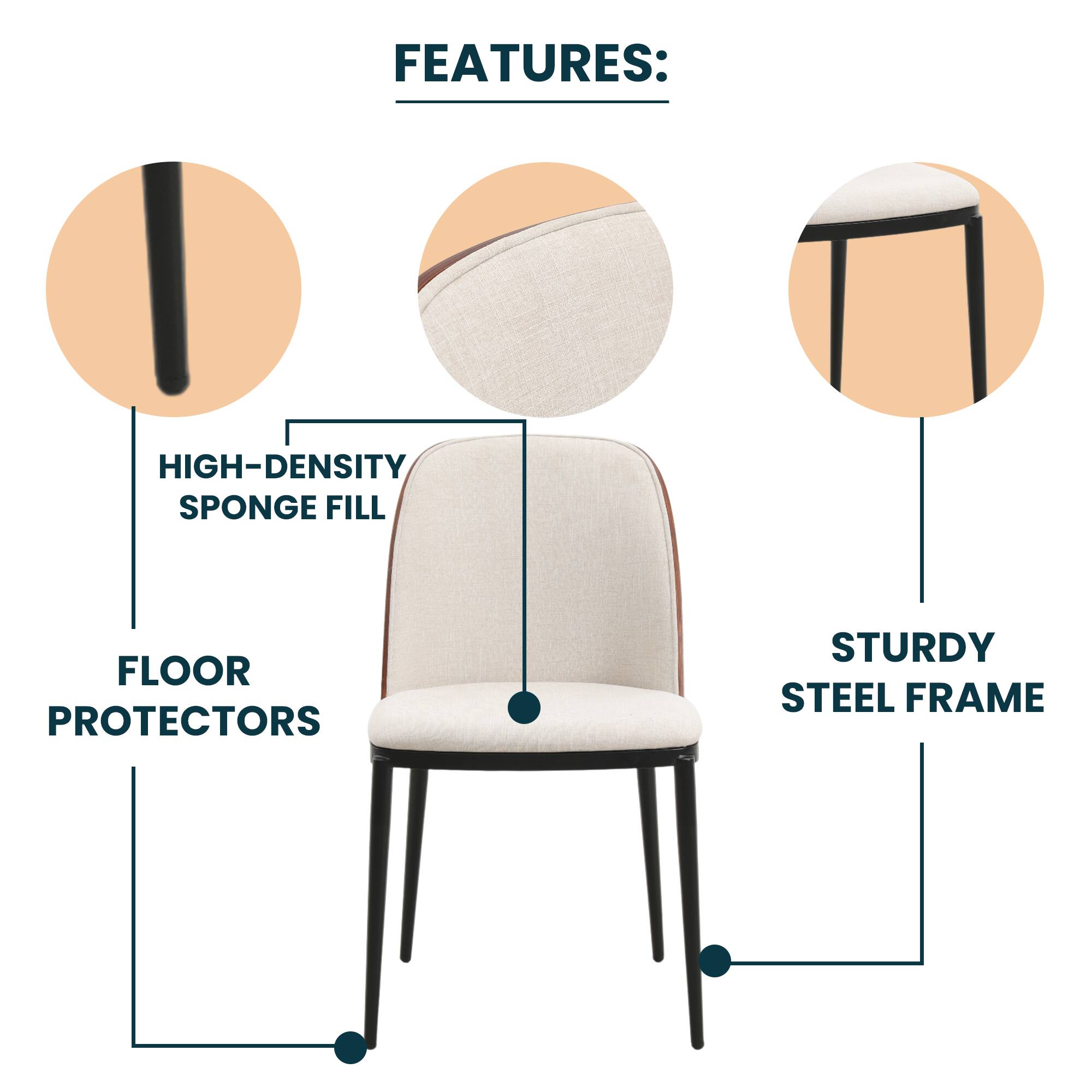 FEATURES:  
- HIGH-DENSITY SPONGE FILL  
- FLOOR PROTECTORS  
- STURDY STEEL FRAME