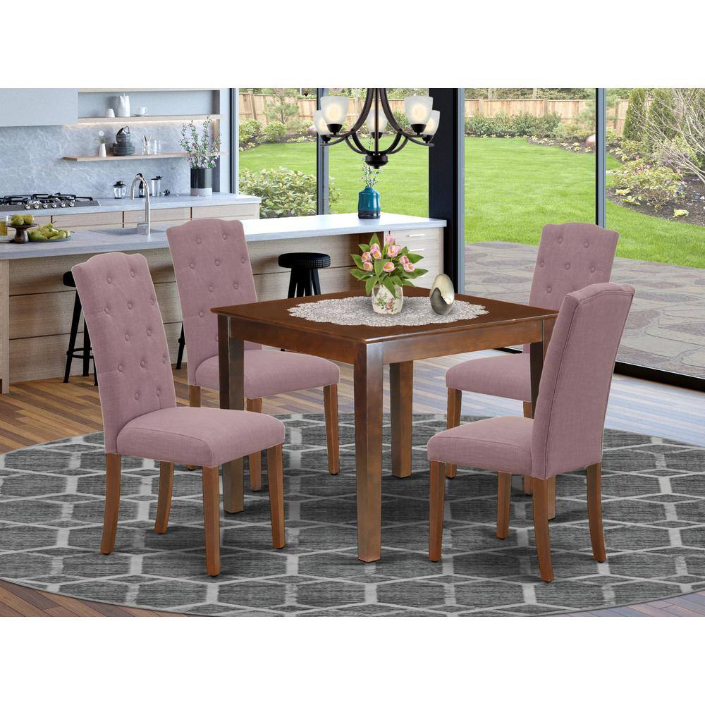 Left. East West Furniture - Dining Room Set Mahogany - Brown.