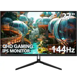 Z-Edge - UG27QF 27" 2K QHD 2560 x 1440 144Hz 1ms IPS Flat Panel Gaming Monitor, FreeSync Compatible, HDMI x 2, DP x 2 - Black