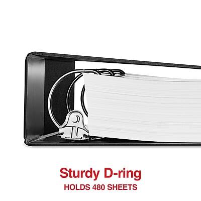 Sturdy D-ring  
HOLDS 480 SHEETS